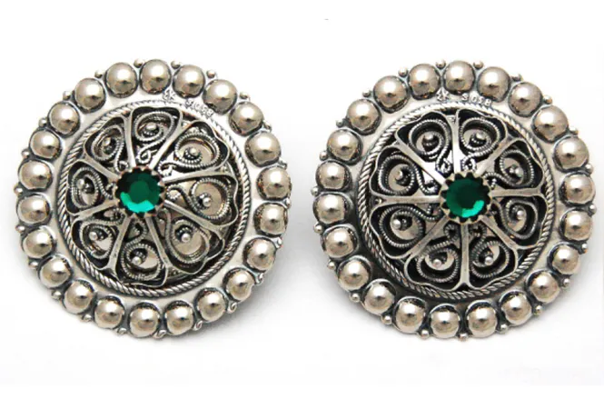 Hovedbilde Borer til bunad oksidert - Velg om du vil ha sten