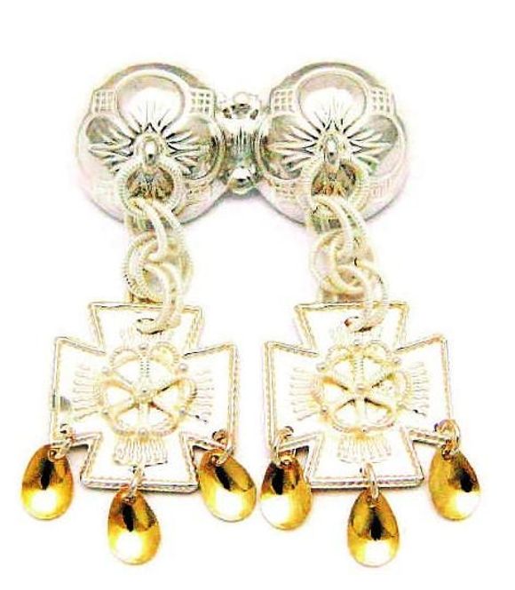 Hovedbilde Halsknapp stor - gullforgylt  sølv - Bunadsølv - 12203